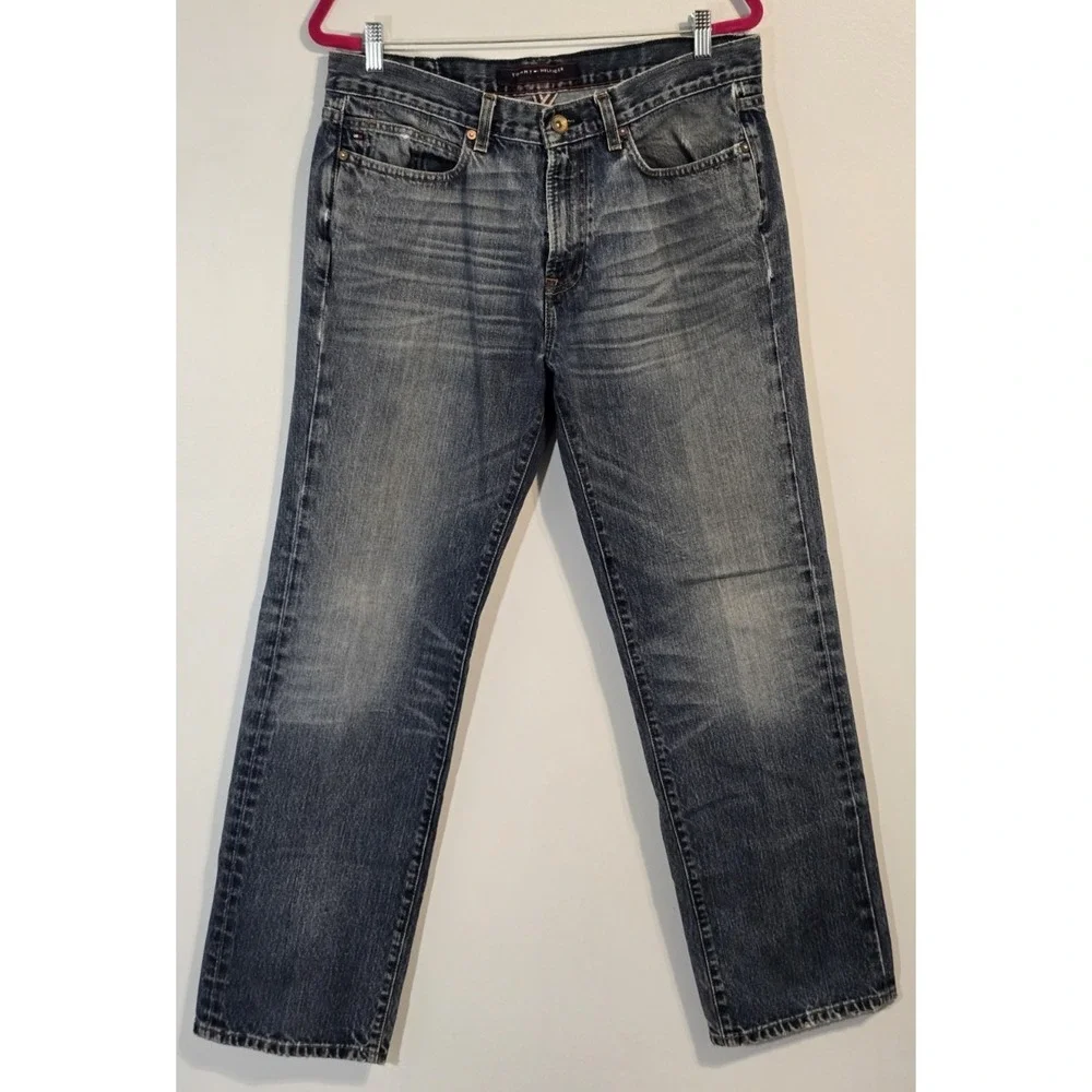 Tommy Hilfiger Premium Denim Blue Denim Jeans Tag‎ 34x32 Measured 34x30.5 Y2K